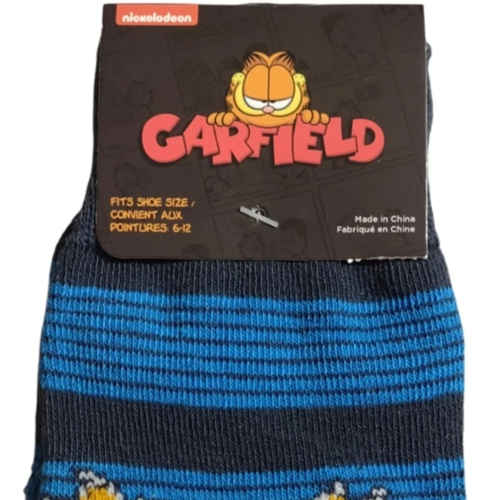 Garfield Striped Crew Socks Unisex Nostalgia Bundle And Save